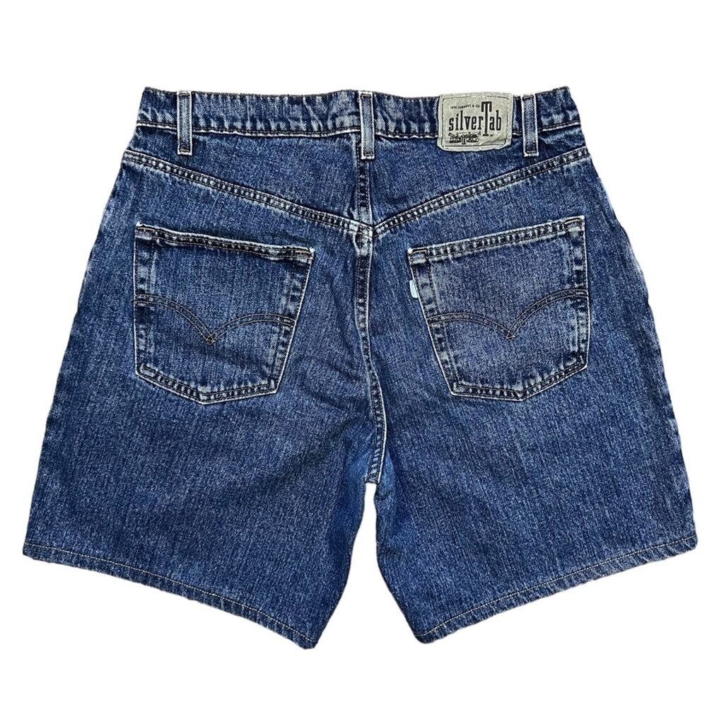 Levi’s Silver Tab Vintage Medium Wash Loose Fit 8" Denim Jean Shorts Mens 34